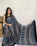 Ajrakh Primum Modal Silk Saree With Blouse