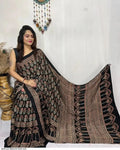 Ajrakh Primum Modal Silk Saree With Blouse