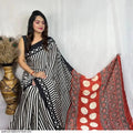 Ajrakh Primum Modal Silk Saree With Blouse