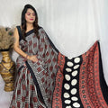 Ajrakh Primum Modal Silk Saree With Blouse