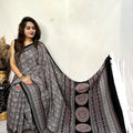 Ajrakh Primum Modal Silk Saree With Blouse