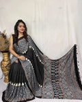 Ajrakh Primum Modal Silk Saree With Blouse