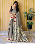 Ajrakh Primum Modal Silk Saree With Blouse