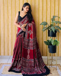 Ajrakh Primum Modal Silk Saree With Blouse