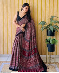 Ajrakh Primum Modal Silk Saree With Blouse