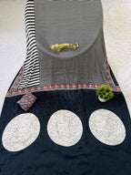 Ajrakh Printed Semi Gaji Silk Saree With Ajrakh Blouse