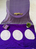 Ajrakh Printed Semi Gaji Silk Saree With Ajrakh Blouse