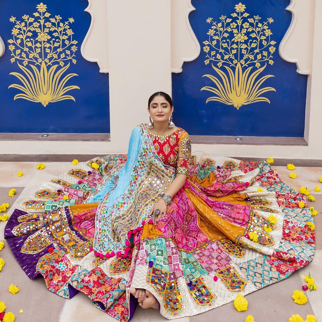 Soft Butter Silk Chaniya Choli | Fancy Digital with Real Mirror Work for Traditional Wear