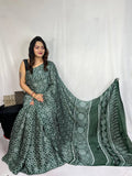 Ajrakh Primum Modal Silk Saree With Blouse