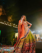 Green Color Soft Butter Silk Chaniya Choli | Fancy Digital with Real Mirror Work for Traditional Wear