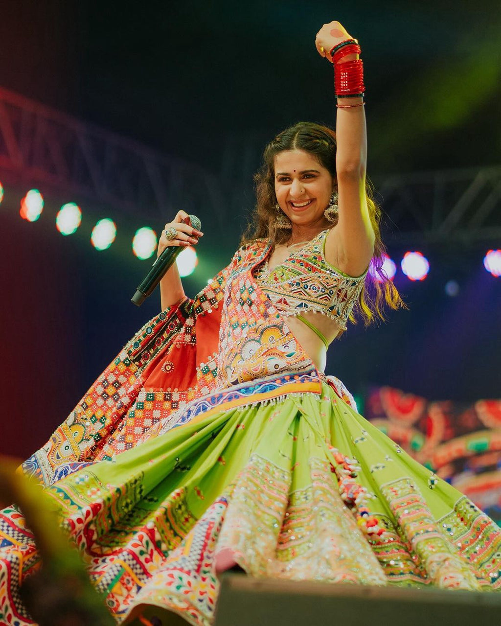 Green Color Soft Butter Silk Chaniya Choli | Fancy Digital with Real Mirror Work for Traditional Wear