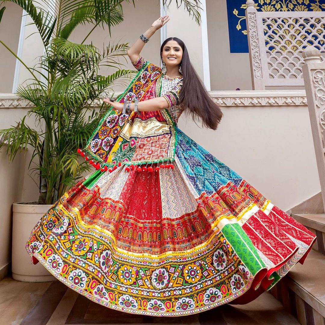 Multi Color Soft Butter Silk Chaniya Choli | Fancy Digital with Real Mirror Work for Traditional Wear