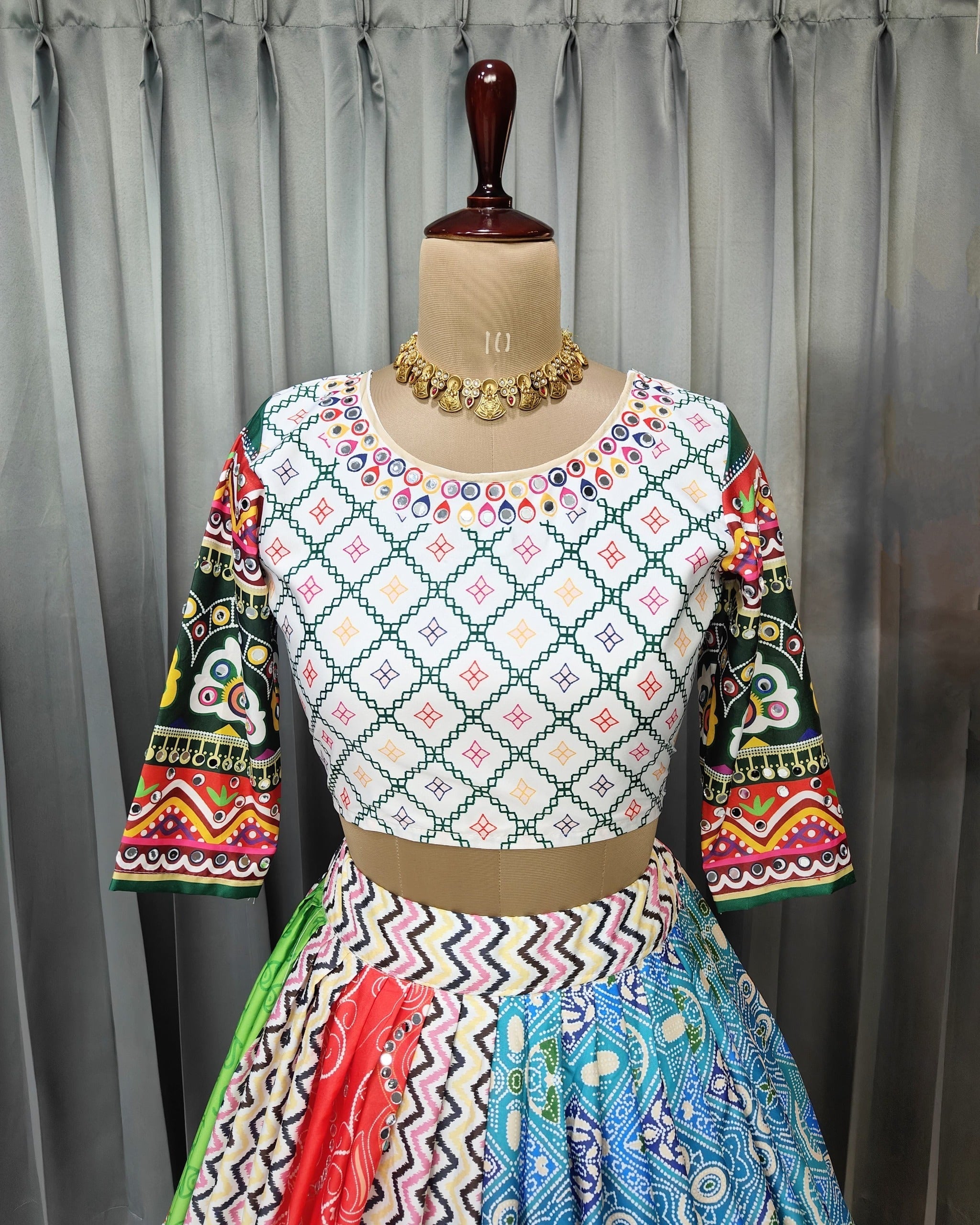 Multi Color Soft Butter Silk Chaniya Choli | Fancy Digital with Real Mirror Work for Traditional Wear