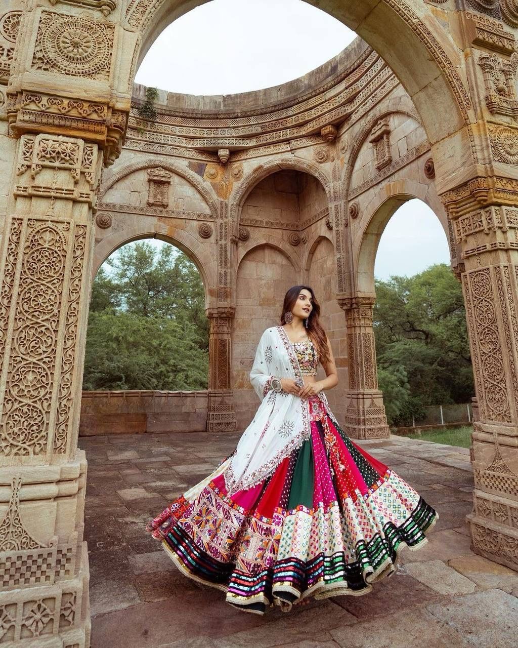 Soft Butter Silk Chaniya Choli | Fancy Digital with Real Mirror Work for Traditional Wear