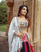 Soft Butter Silk Chaniya Choli | Fancy Digital with Real Mirror Work for Traditional Wear