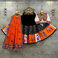 Black Color Soft Butter Silk Chaniya Choli | Fancy Digital with Real Mirror Work for Traditional Wear