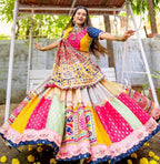 MultiColor Soft Butter Silk Chaniya Choli | Fancy Digital with Real Mirror Work for Traditional Wear