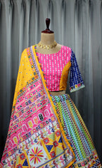 MultiColor Soft Butter Silk Chaniya Choli | Fancy Digital with Real Mirror Work for Traditional Wear