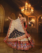 White Soft Butter Silk Chaniya Choli | Fancy Digital with Real Mirror Work for Traditional Wear
