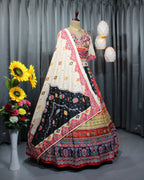White Soft Butter Silk Chaniya Choli | Fancy Digital with Real Mirror Work for Traditional Wear