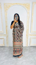 Black Ajrakh Primum Modal Silk Saree With Blouse