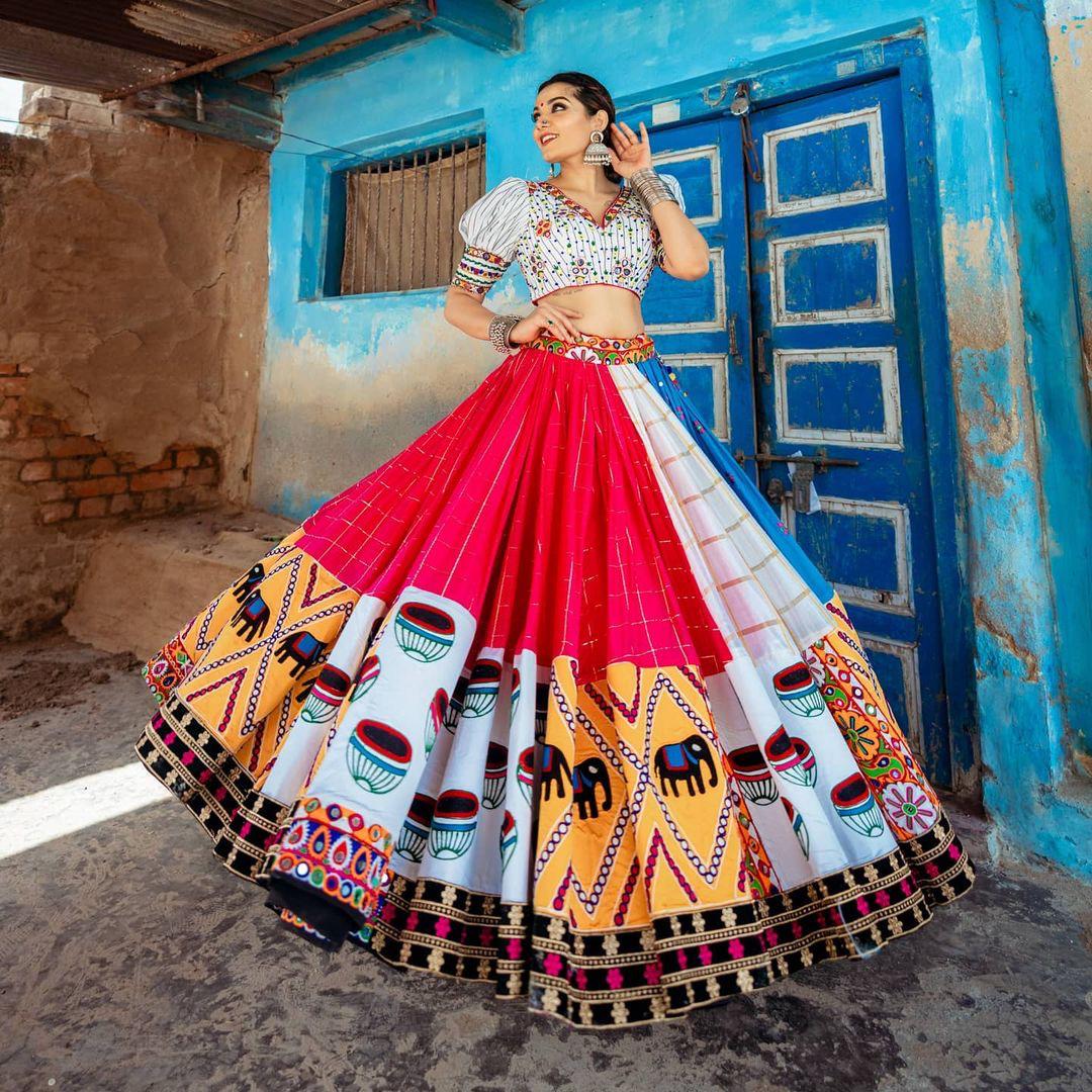 MultiColor Soft Butter Silk Chaniya Choli | Fancy Digital Print Traditional Wear
