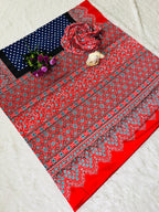 Ajrakh Primum Modal Silk Saree With Blouse