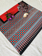 Ajrakh Primum Modal Silk Saree With Blouse