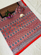 Ajrakh Primum Modal Silk Saree With Blouse