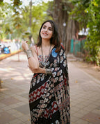 Ajrakh Primum Modal Silk Saree With Blouse