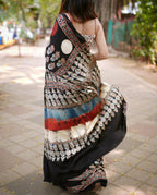 Ajrakh Primum Modal Silk Saree With Blouse