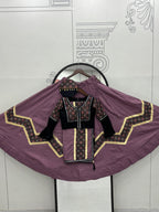 Violet Navratri Special Pure Cotton Ajarakh Work Lehenga Choli