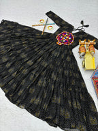 Black Navratri Gown Faux Georgette with Heavy Gamathi Mirror Work Dandiya Nights