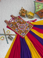 Gamthi Work Navratri Lehenga Choli Multi Color Cotton Traditional Set