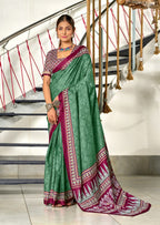 Green Designer Soft Cotton Saree