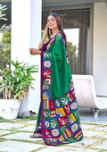 Green Designer Soft Cotton Saree