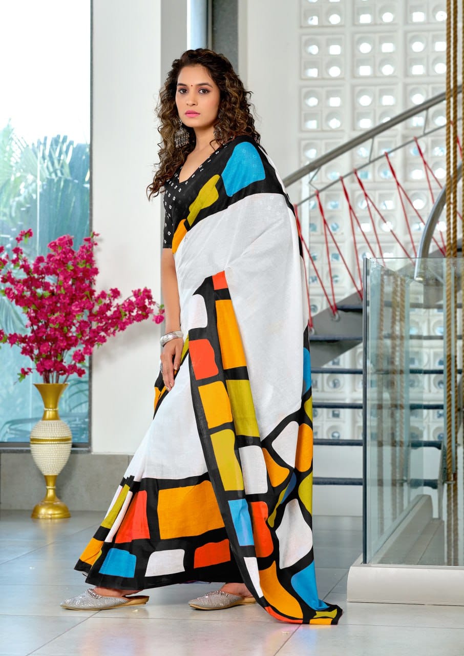 Black Designer Soft Cotton Saree
