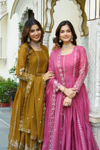 Premium Star Georgette Sequin Embroidery Gown with Dupatta Perfect for Diwali Special Offer