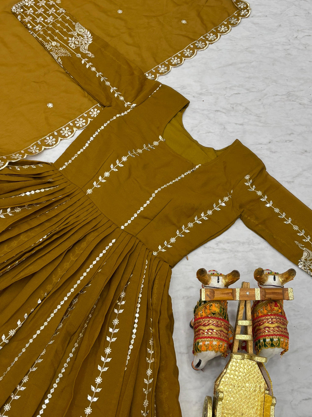 Premium Star Georgette Sequin Embroidery Gown with Dupatta Perfect for Diwali Special Offer