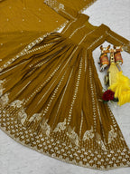 Premium Star Georgette Sequin Embroidery Gown with Dupatta Perfect for Diwali Special Offer