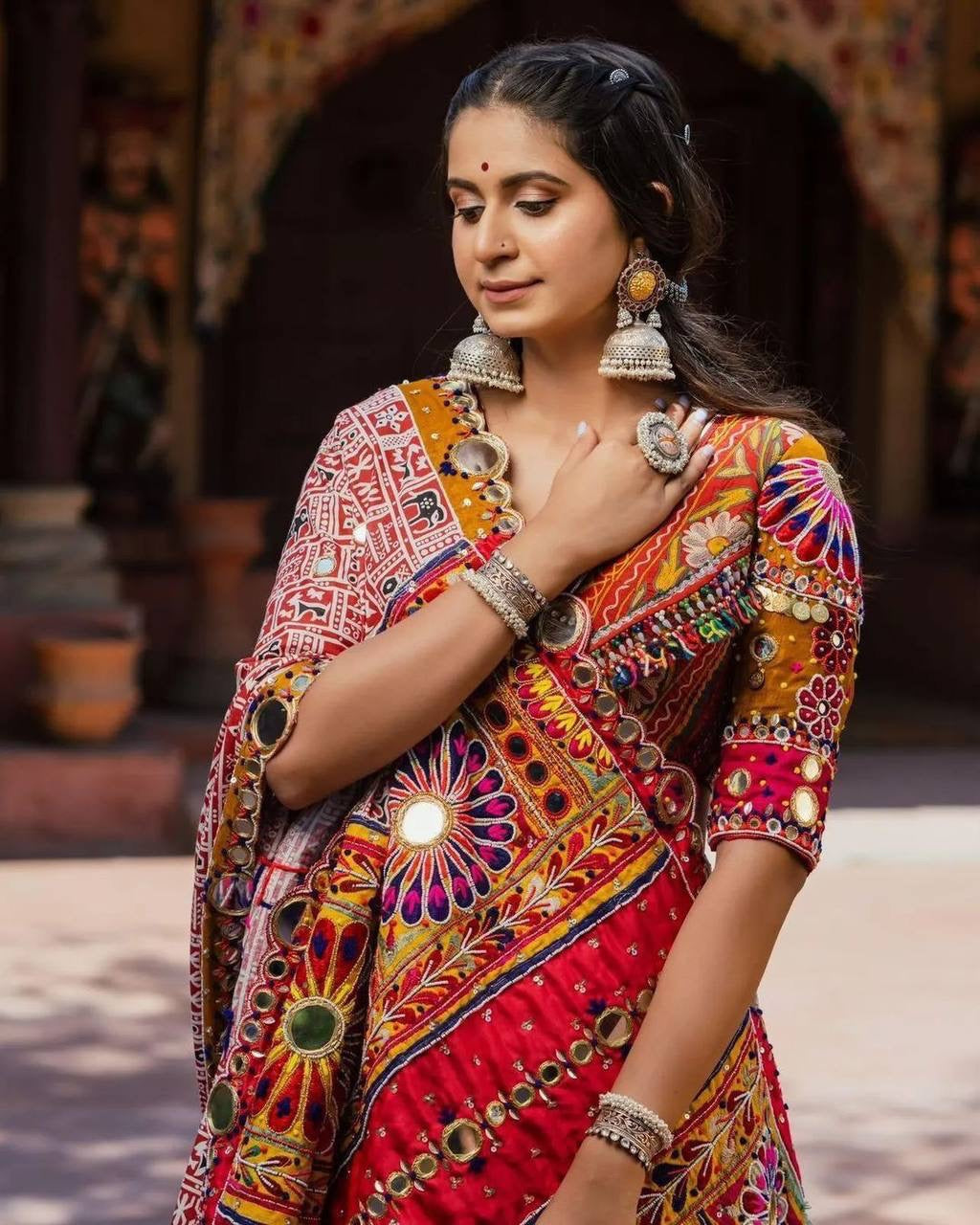 Muslin Cotton Chaniya Choli | Fancy Digital with Real Mirror Work for Traditional Wear