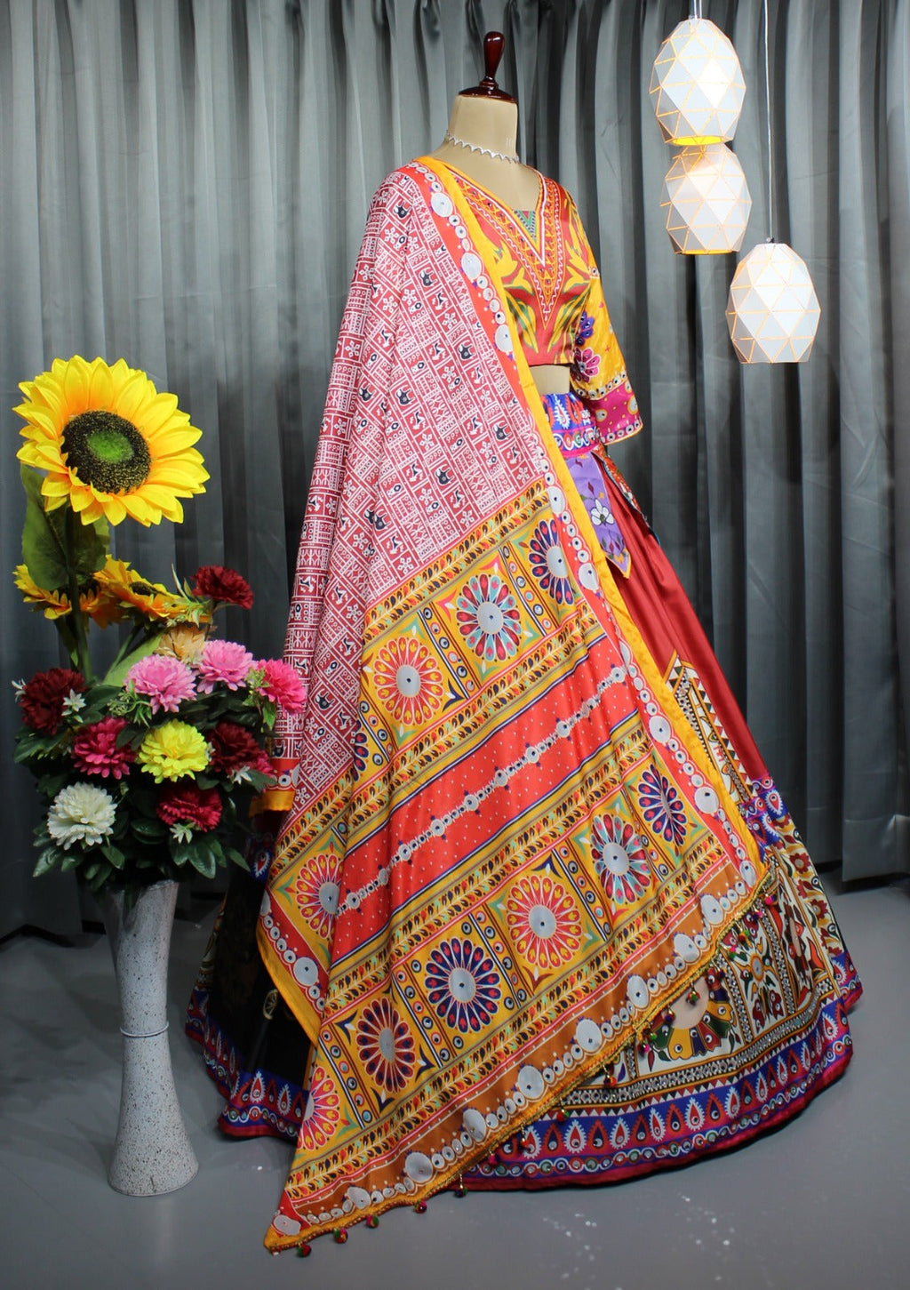 Muslin Cotton Chaniya Choli | Fancy Digital with Real Mirror Work for Traditional Wear