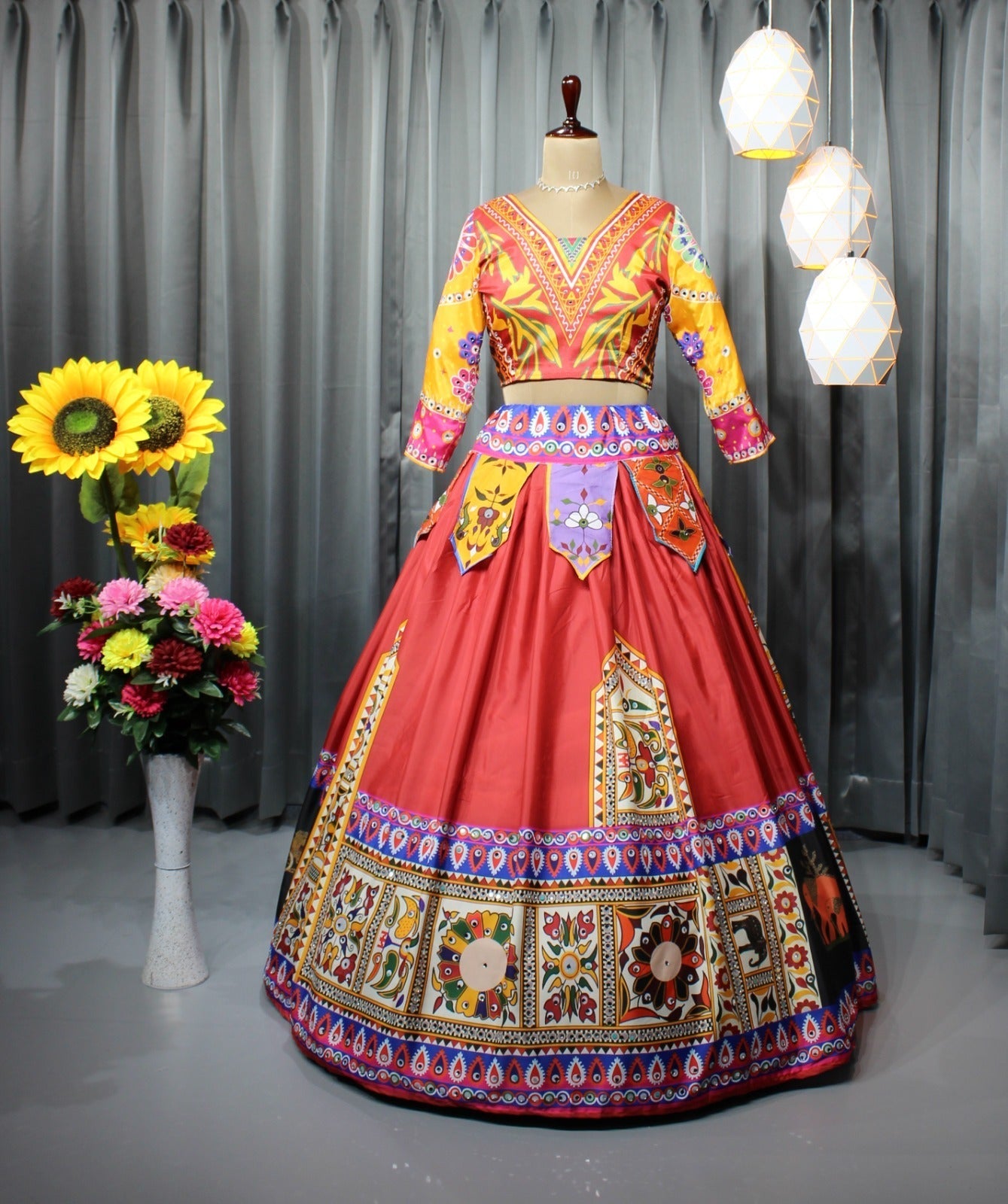 Muslin Cotton Chaniya Choli | Fancy Digital with Real Mirror Work for Traditional Wear