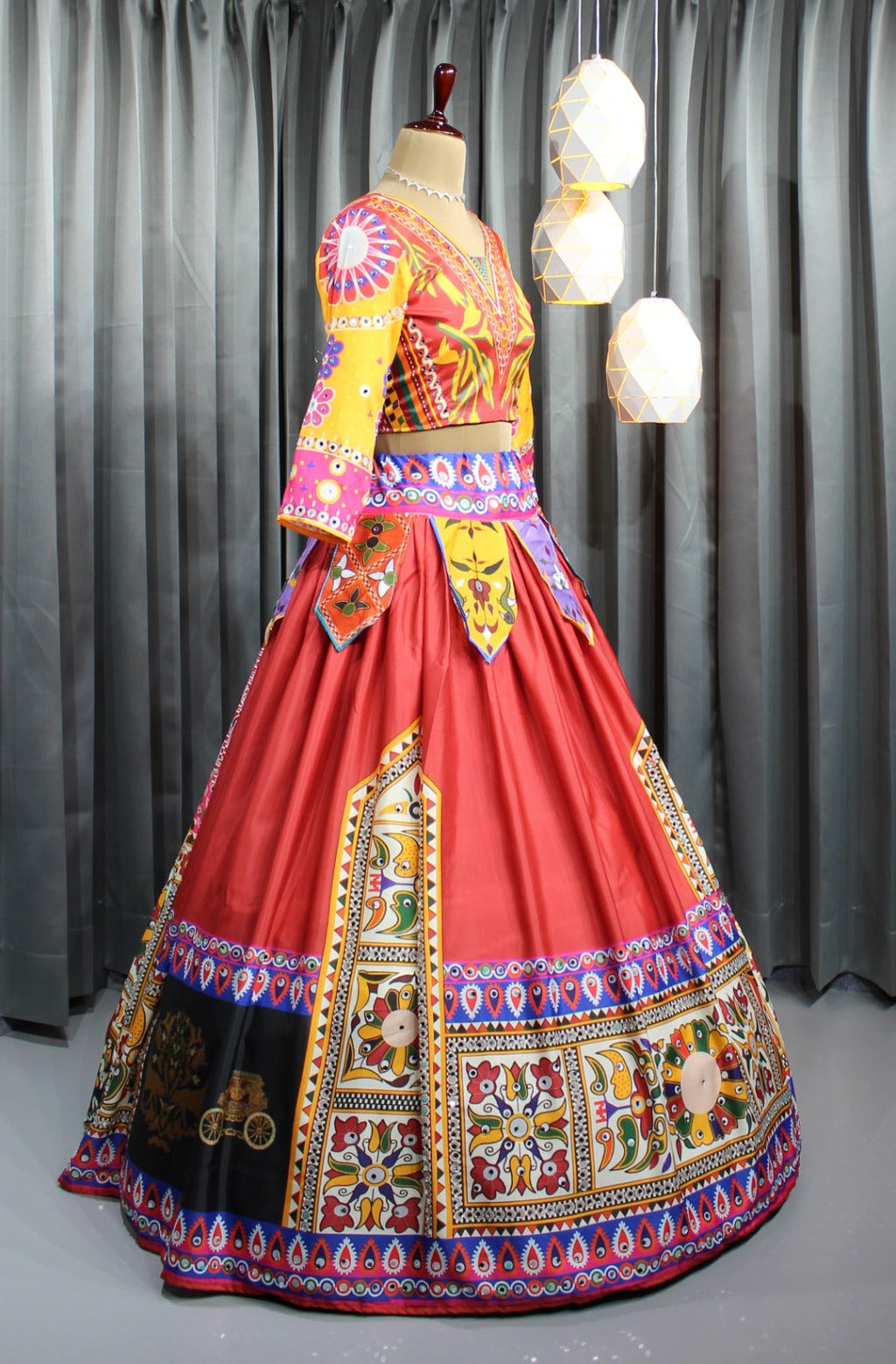 Muslin Cotton Chaniya Choli | Fancy Digital with Real Mirror Work for Traditional Wear