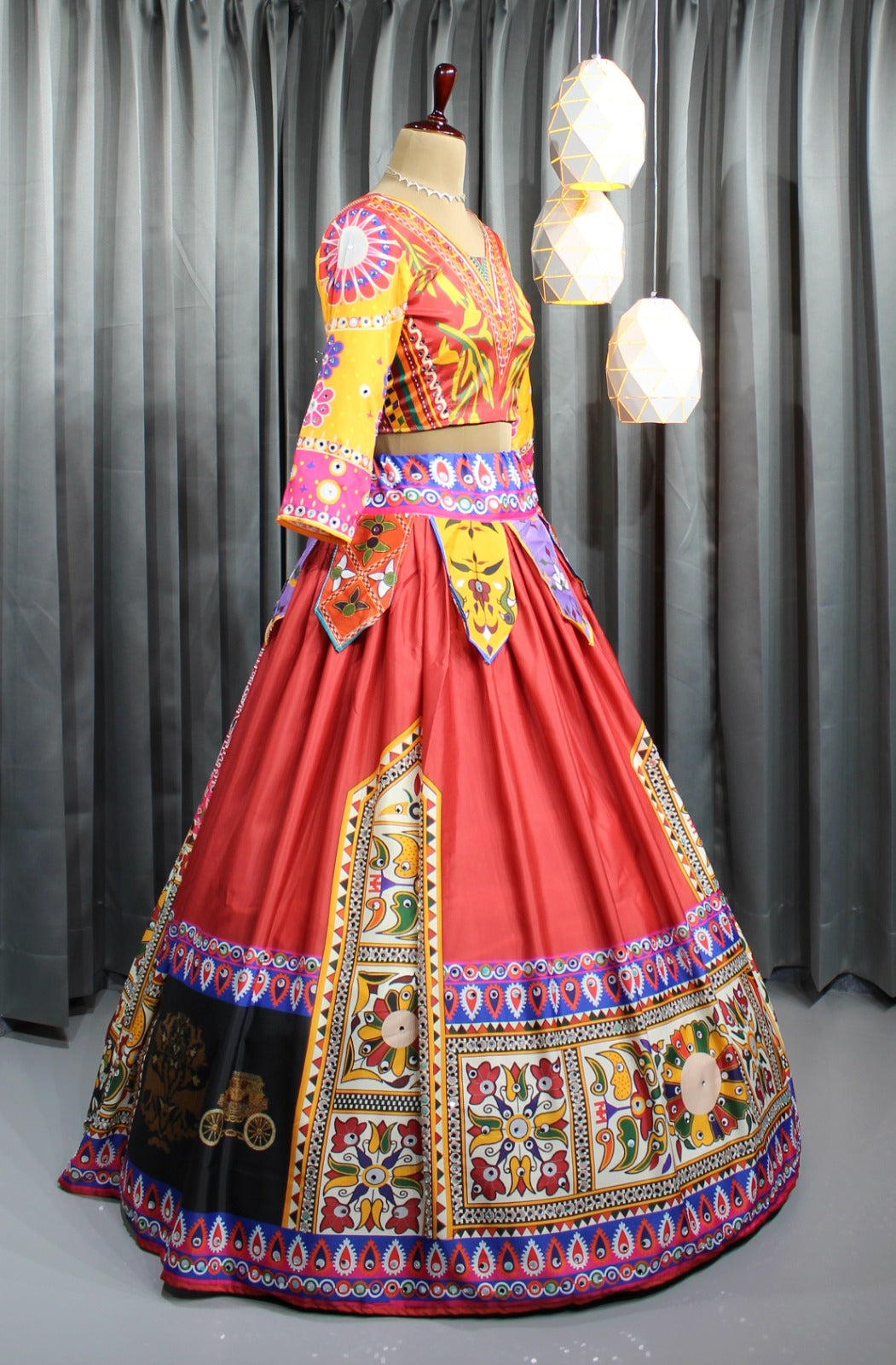 Muslin Cotton Chaniya Choli | Fancy Digital with Real Mirror Work for Traditional Wear