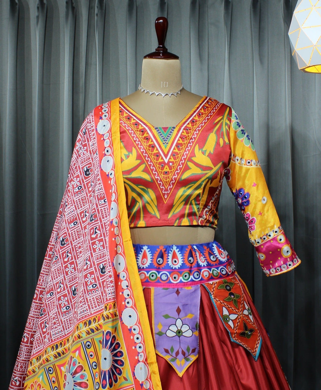 Muslin Cotton Chaniya Choli | Fancy Digital with Real Mirror Work for Traditional Wear