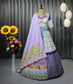MultiColor Soft Butter Silk Chaniya Choli | Fancy Digital with Real Mirror Work for Traditional Wear