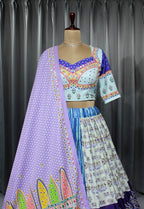 MultiColor Soft Butter Silk Chaniya Choli | Fancy Digital with Real Mirror Work for Traditional Wear