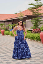 Celebrate The Spirit Of Navratri In This Vibrant Faux Georgette Gamthi Work Gowns