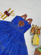Royal Blue Georgette Gown with Gamathi Work Ideal for Dandiya Celebrations